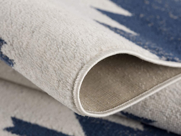 2' X 4' Blue and Ivory Southwestern Area Rug N270-392946