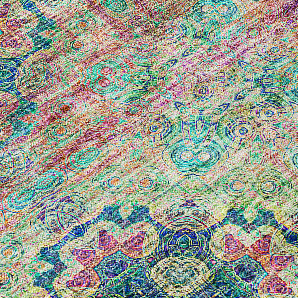 5' X 8' Blue and Green Floral Medallion Washable Non Skid Indoor Outdoor Area Rug N270-562957