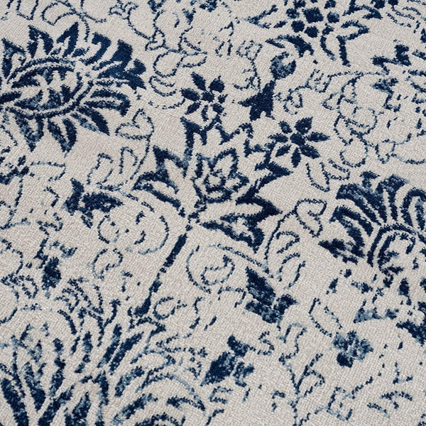 2' X 3' Navy Blue Distressed Floral Scatter Rug N270-390140
