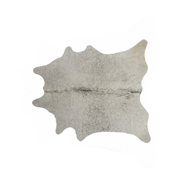 5' X 7' Light Gray Cowhide Hand Knotted Area Rug N270-544315