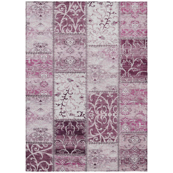 3' X 5' Mountbatten Pink Patchwork Washable Non Skid Indoor Outdoor Area Rug N270-563532