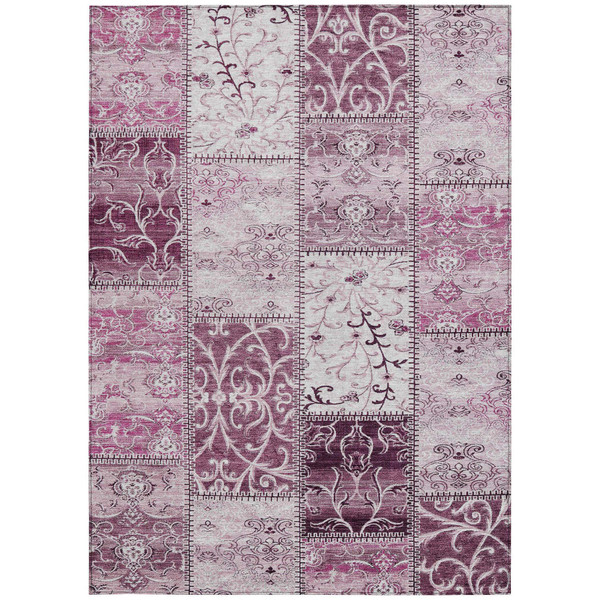 3' X 5' Mountbatten Pink Patchwork Washable Non Skid Indoor Outdoor Area Rug N270-563532