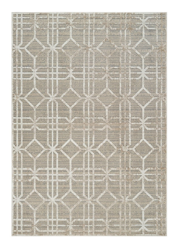 7' X 10' Beige and Brown Abstract Distressed Area Rug N270-558838