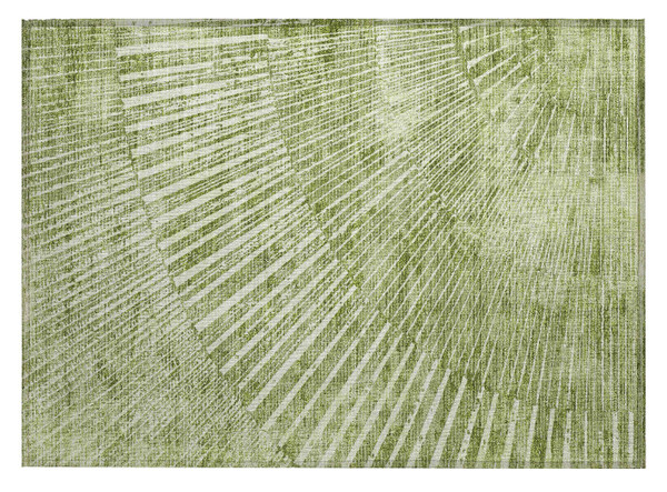 2' X 3' Sage Abstract Washable Non Skid Indoor Outdoor Area Rug N270-561984