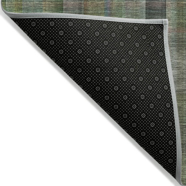 5' X 8' Green Plaid Washable Non Skid Indoor Outdoor Area Rug N270-562231