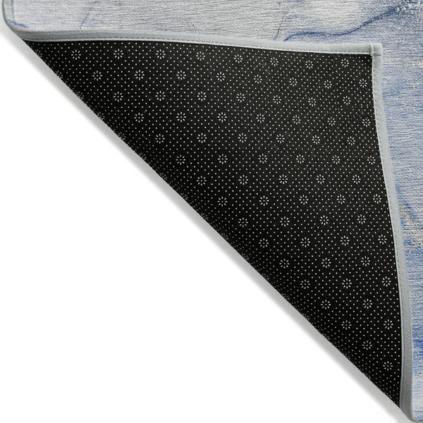 9' X 12' Navy Blue Abstract Washable Non Skid Indoor Outdoor Area Rug N270-560227