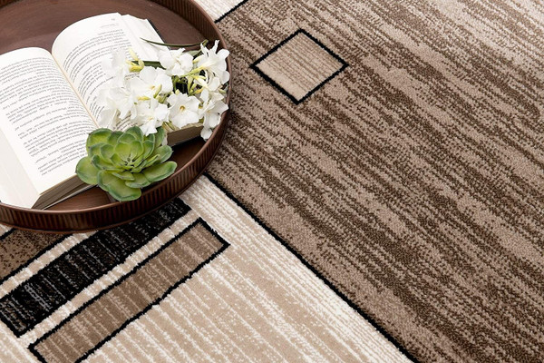 8' X 10' Beige Abstract Dhurrie Area Rug N270-393923