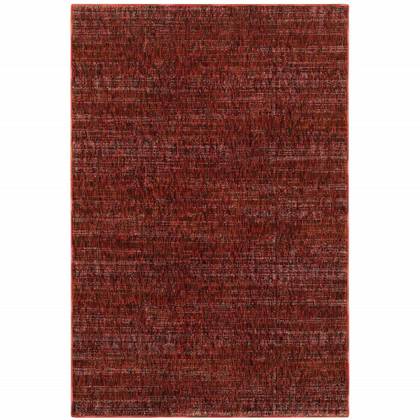 7' X 10' Red and Gray Power Loom Area Rug N270-510267