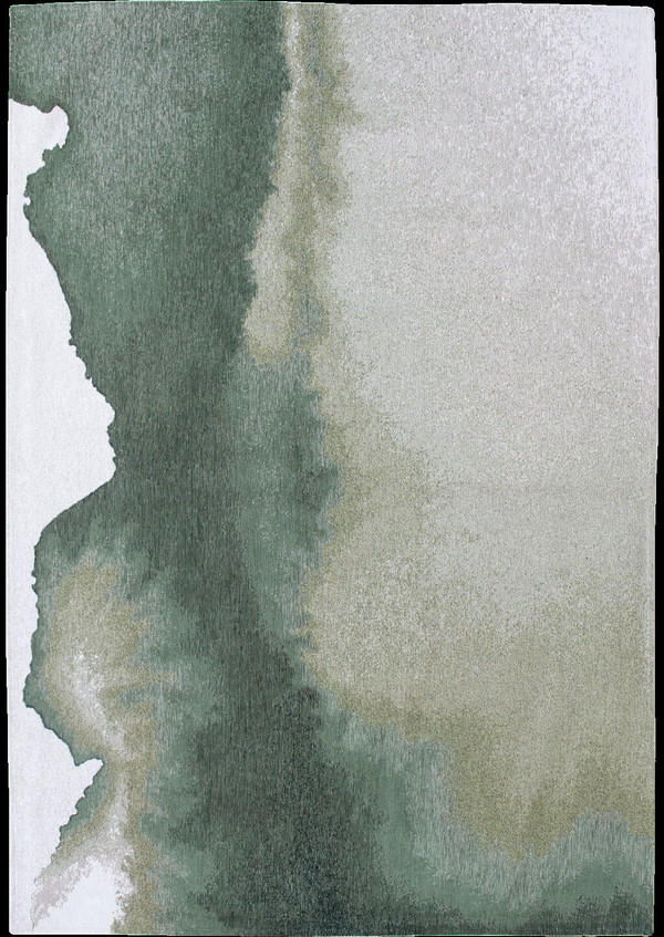 6' X 8' Gray and Green Abstract Non Skid Area Rug N270-551804