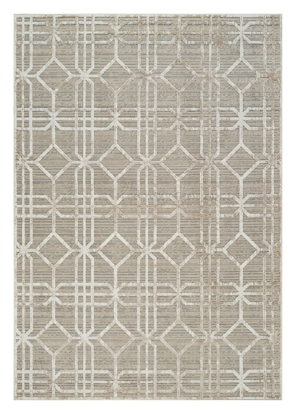 4' X 6' Beige and Brown Abstract Distressed Area Rug N270-558836