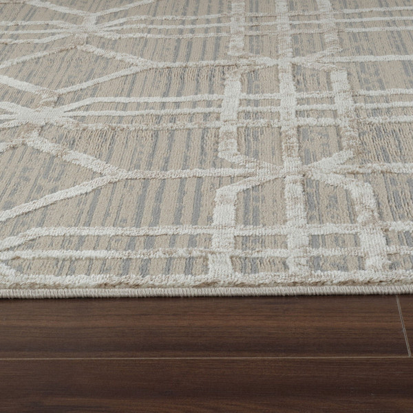 4' X 6' Beige and Brown Abstract Distressed Area Rug N270-558836