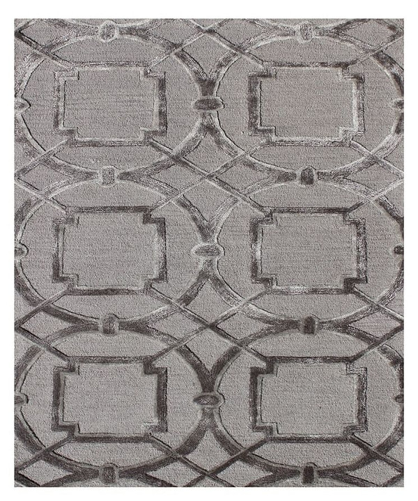 5' X 8' Gray and Dark Gray Abstract Geometric Hand Tufted Area Rug N270-564710