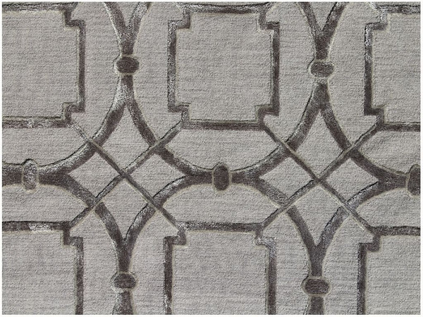 5' X 8' Gray and Dark Gray Abstract Geometric Hand Tufted Area Rug N270-564710