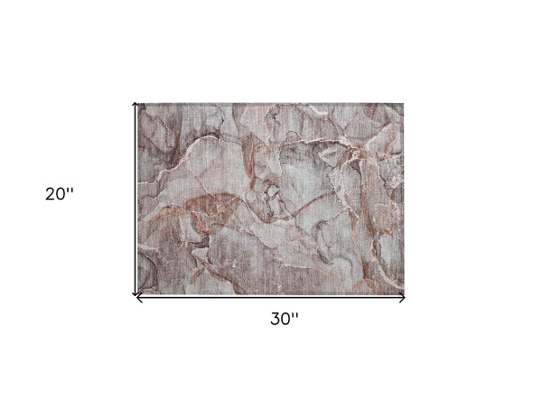 2' X 3' Gray and Red Abstract Washable Non Skid Indoor Outdoor Area Rug N270-560348