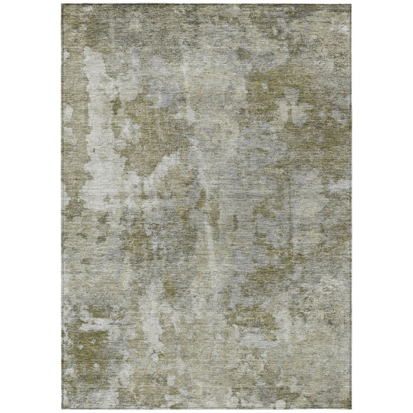 8' X 10' Green Abstract Washable Non Skid Indoor Outdoor Area Rug N270-564230