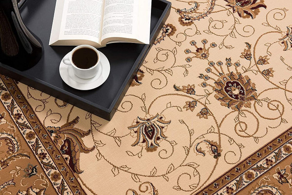 4' X 6' Beige and Ivory Oriental Power Loom Area Rug N270-395233