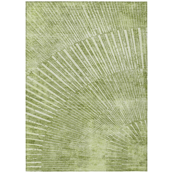 8' X 10' Sage Abstract Washable Non Skid Indoor Outdoor Area Rug N270-561990