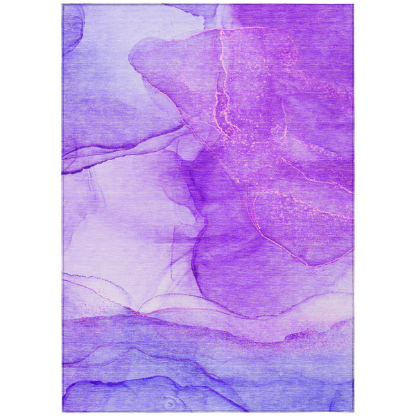 8' X 10' Purple Abstract Washable Non Skid Indoor Outdoor Area Rug N270-559772