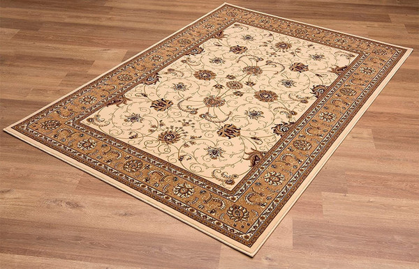 8' X 11' Beige and Ivory Oriental Power Loom Area Rug N270-395237