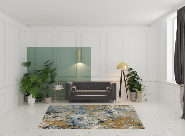 7' X 10' Gray and Ivory Abstract Power Loom Area Rug N270-510461
