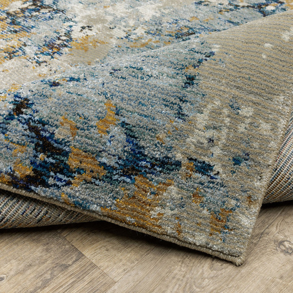7' X 10' Gray and Ivory Abstract Power Loom Area Rug N270-510461