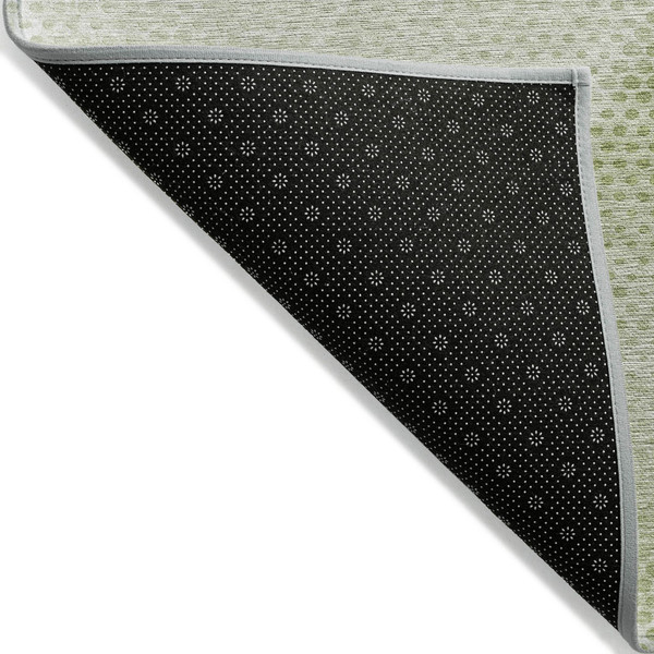 3' X 5' Mint Green Geometric Washable Non Skid Indoor Outdoor Area Rug N270-561789