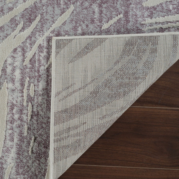 4' X 6' Beige and Purple Abstract Distressed Area Rug N270-558832