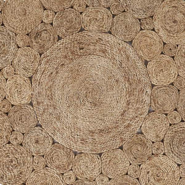 Dazzling Concentric Natural Boutique Jute Rug N270-394224