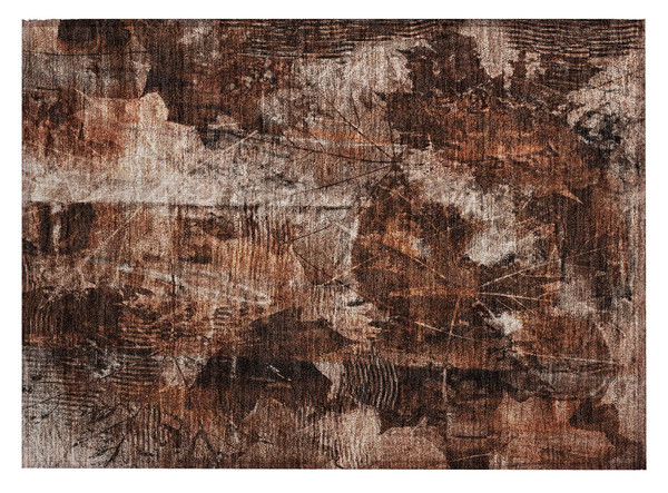 2' X 3' Orange Floral Washable Non Skid Indoor Outdoor Area Rug N270-563187