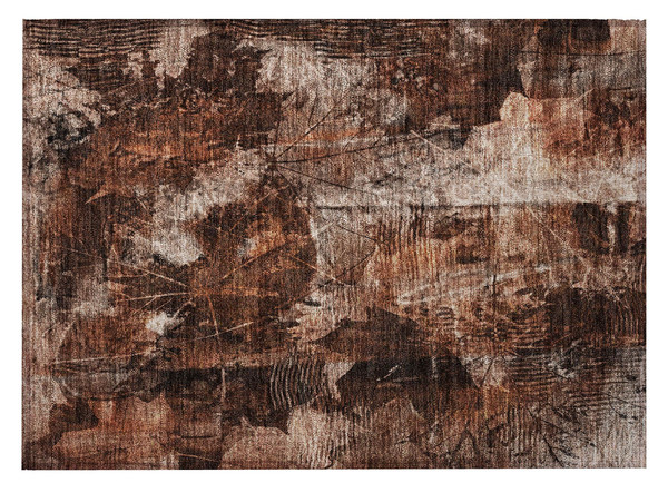 2' X 3' Orange Floral Washable Non Skid Indoor Outdoor Area Rug N270-563187