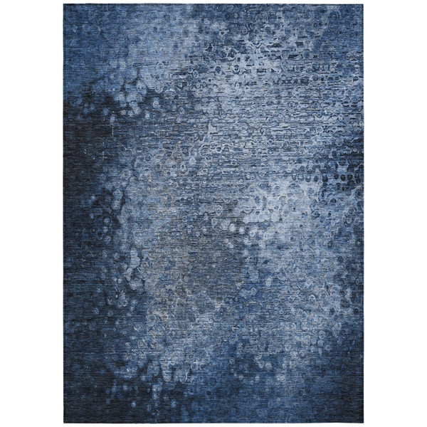 3' X 5' Blue Washable Non Skid Indoor Outdoor Area Rug N270-563496