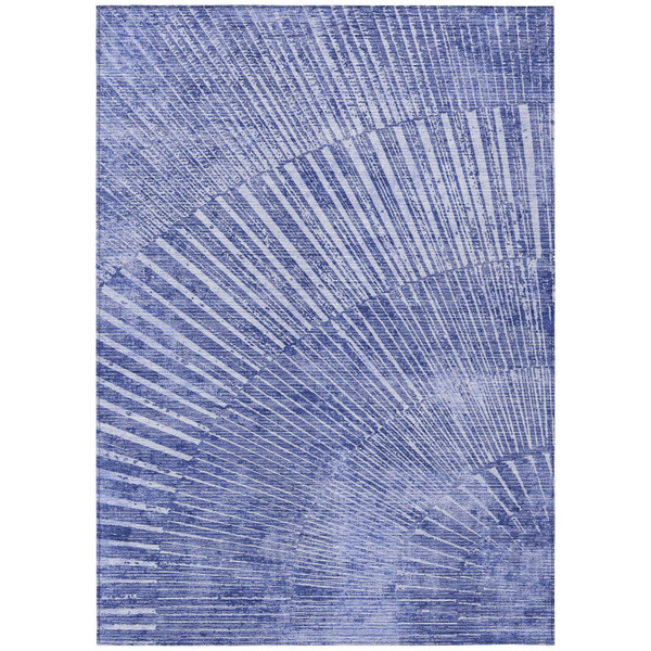 3' X 5' Navy Blue Abstract Washable Non Skid Indoor Outdoor Area Rug N270-561978