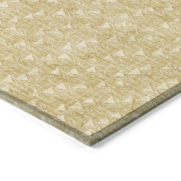 9' X 12' Gold Geometric Washable Non Skid Indoor Outdoor Area Rug N270-560080