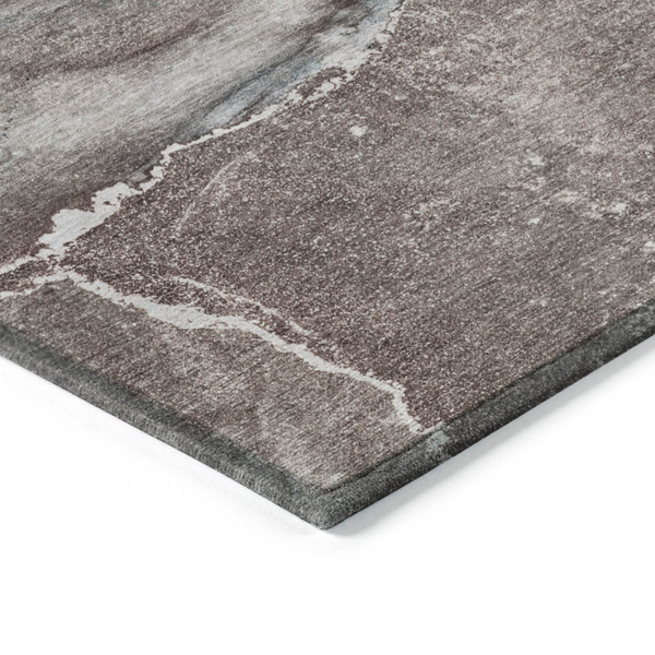 5' X 8' Taupe Abstract Washable Non Skid Indoor Outdoor Area Rug N270-560595