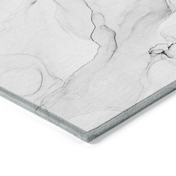 3' X 5' Gray Abstract Washable Non Skid Indoor Outdoor Area Rug N270-560160