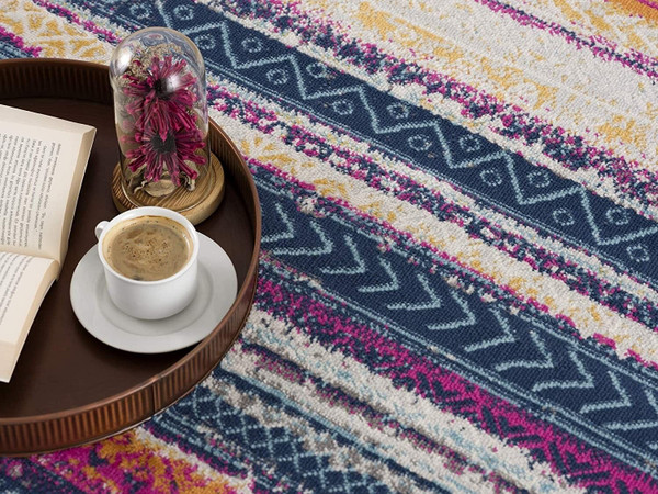 2' X 5' Multicolor Irregular Striped Area Rug N270-393153