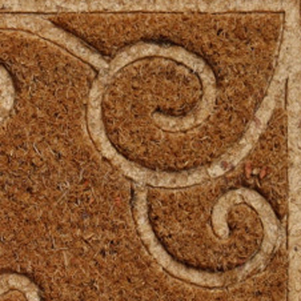 18" X 30" Beige and White Coir Vines Welcome Outdoor Door Mat N270-572259