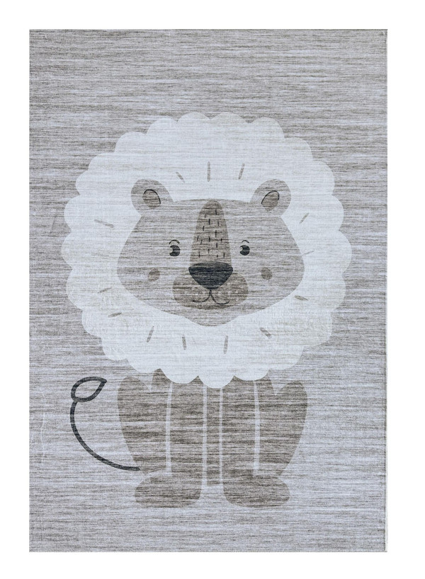 5' X 8' Beige and Gray Juvenile Animals Youthful Area Rug N270-570012