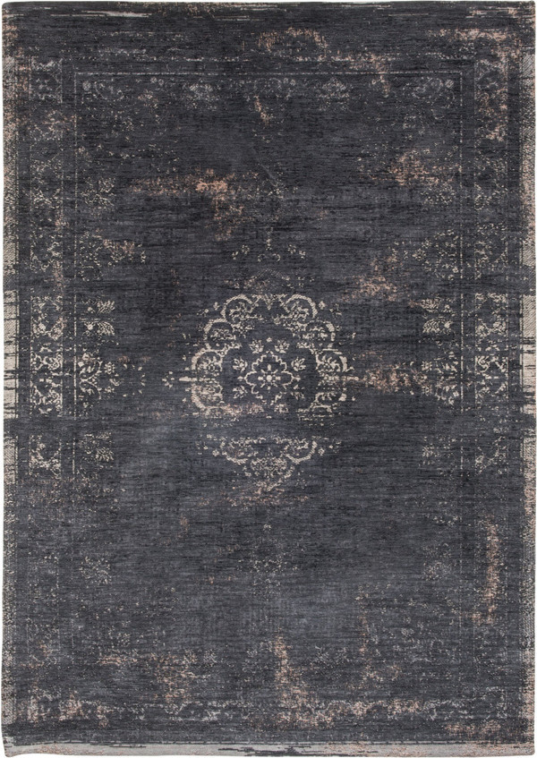 7' X 9' Gray and Black Medallion Non Skid Area Rug N270-548379