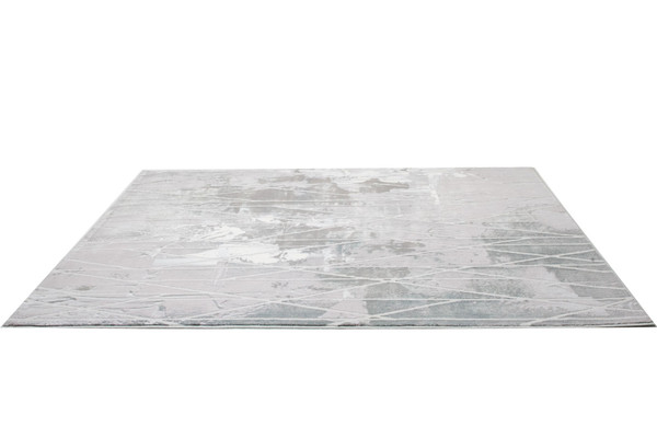 8' X 11' Blue Abstract Stain Resistant Area Rug N270-487568