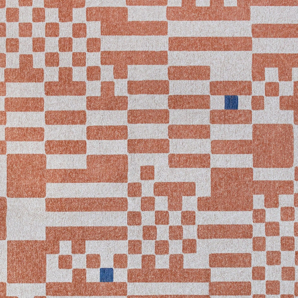 9' X 13' Blue and Red Geometric Non Skid Area Rug N270-551861