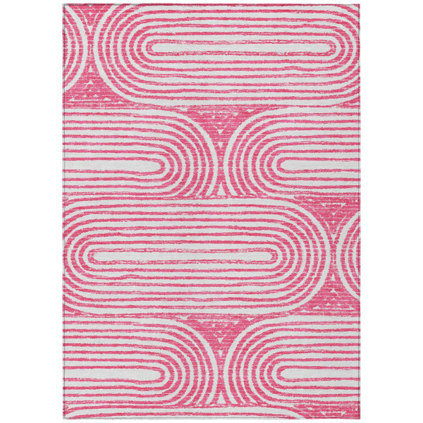 3' X 5' Blush Abstract Washable Non Skid Indoor Outdoor Area Rug N270-561825