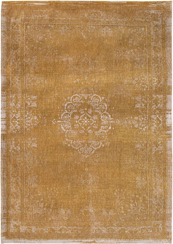 5' X 7' Orange and White Medallion Non Skid Area Rug N270-548634