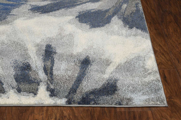 3' X 5' Ivory and Blue Floral Area Rug N270-375519