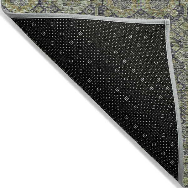 8' X 10' Blue and Green Floral Washable Non Skid Indoor Outdoor Area Rug N270-564335