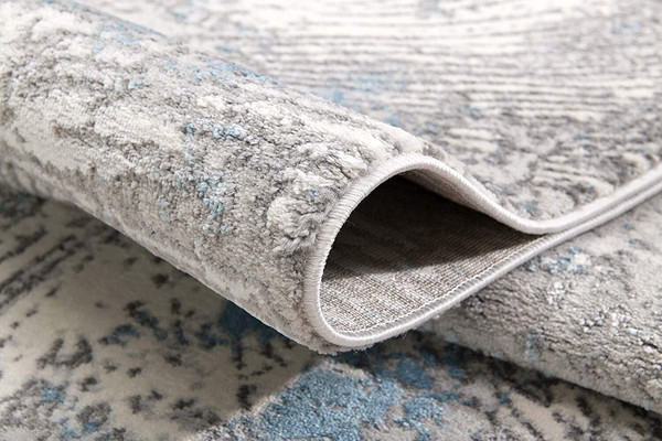 8' X 10' Blue Abstract Dhurrie Area Rug N270-390532