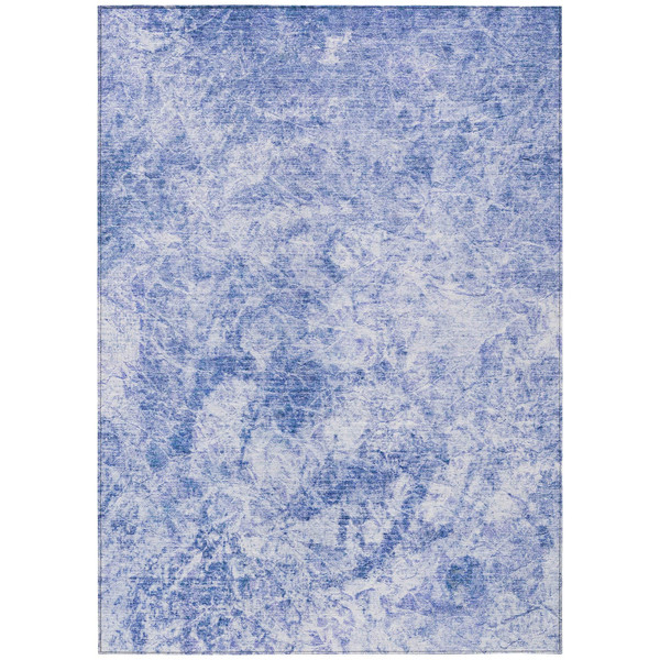 3' X 5' Blue Abstract Washable Non Skid Indoor Outdoor Area Rug N270-562662