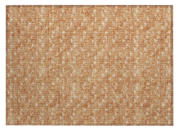 2' X 3' Salmon Geometric Washable Non Skid Indoor Outdoor Area Rug N270-560121