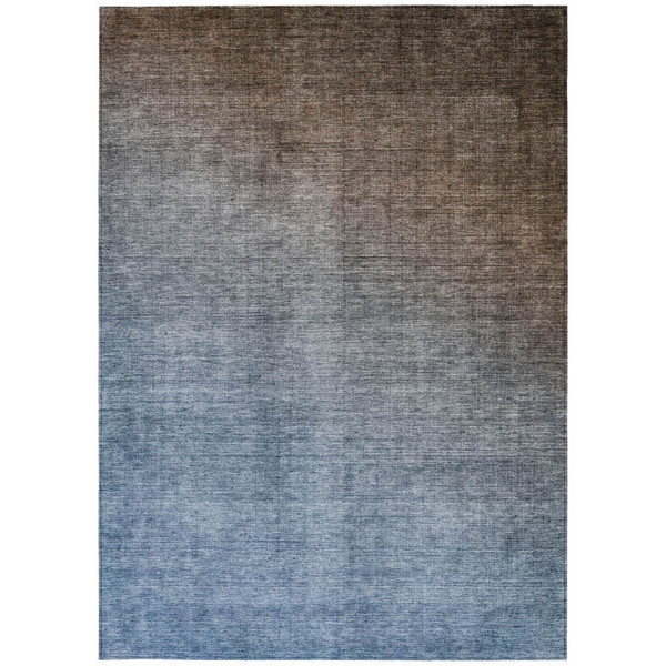 3' X 5' Blue and Green Ombre Washable Non Skid Indoor Outdoor Area Rug N270-563694