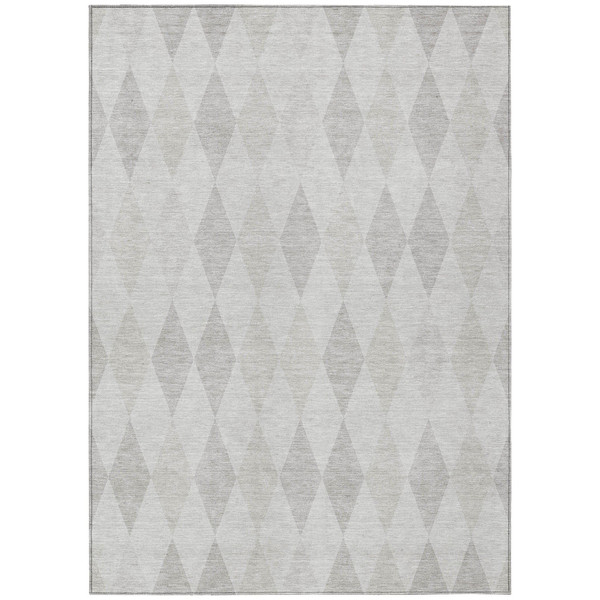 9' X 12' Gray Geometric Washable Non Skid Indoor Outdoor Area Rug N270-563257